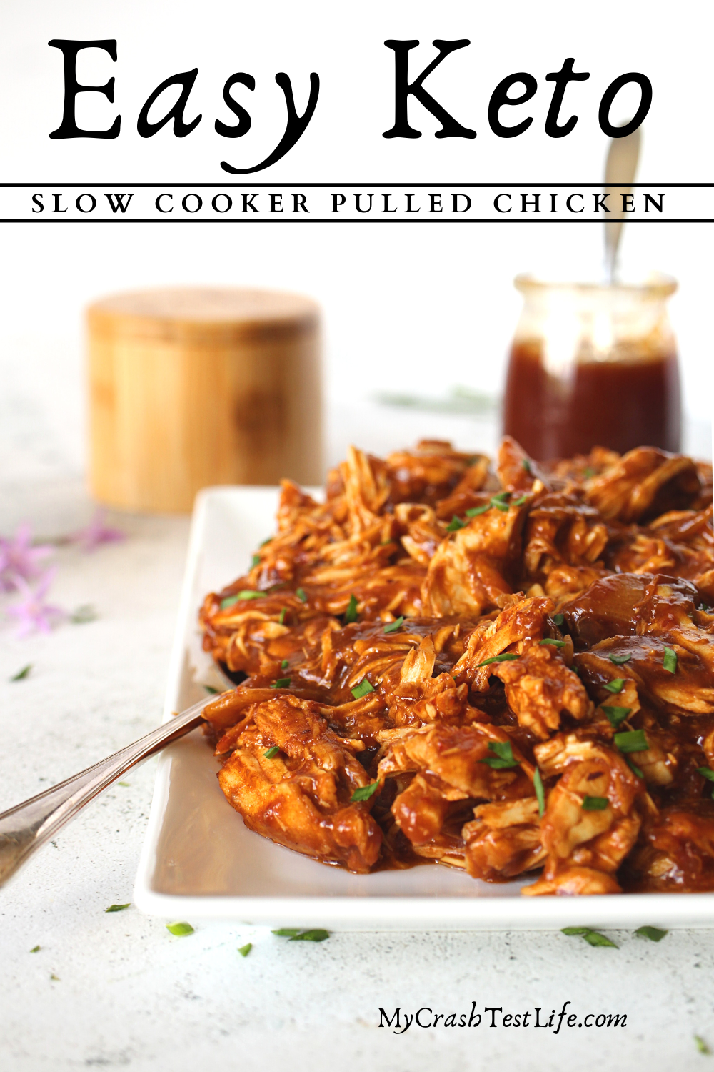 slow cooker BBQ pulled chicken that is sugar-free, whole30 and paleo