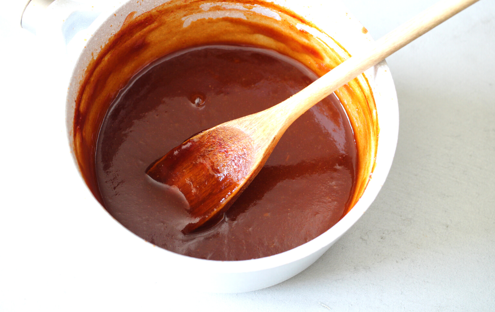 easy homemade keto bbq sauce comes together in a saucepan