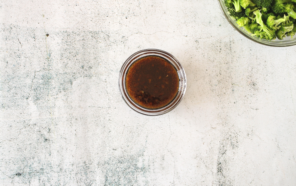 Instructions - Step 2 - Whisk together the sauce ingredients.  Heat it in the microwave and then whisk in xantahm gum