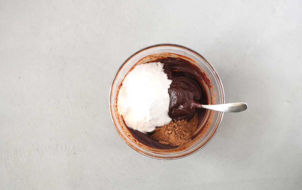 Instructions - Step 2 - Stir in the unsweetened cocoa powder and the sweetener