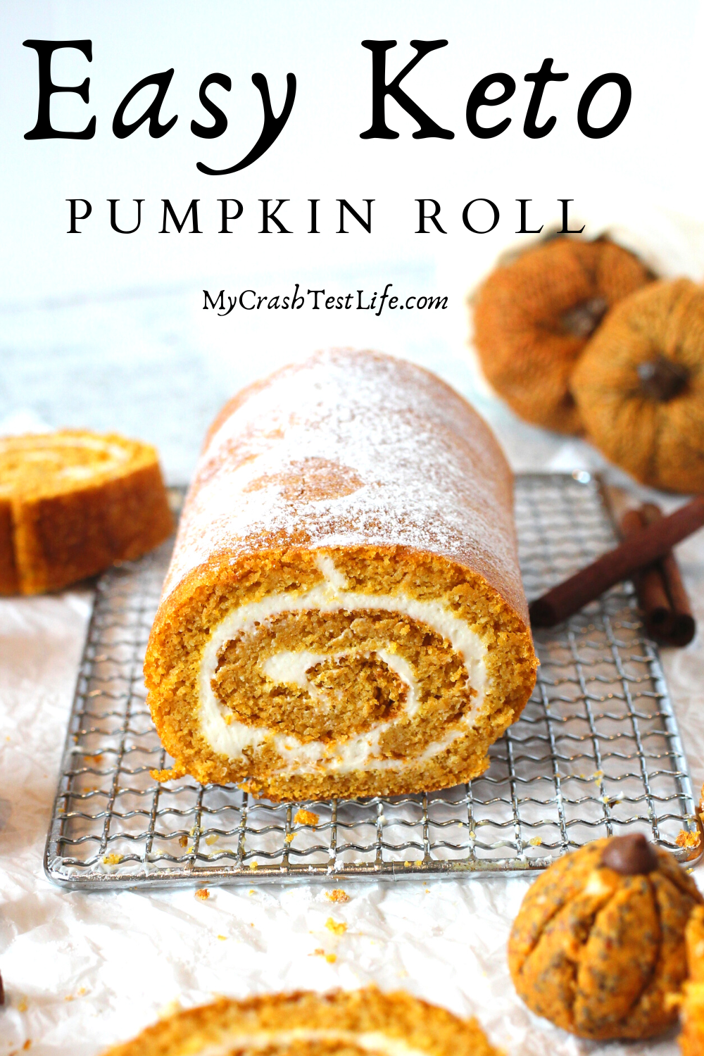 a gluten-free roll cake - Keto PUmpkin Roll cake recipe