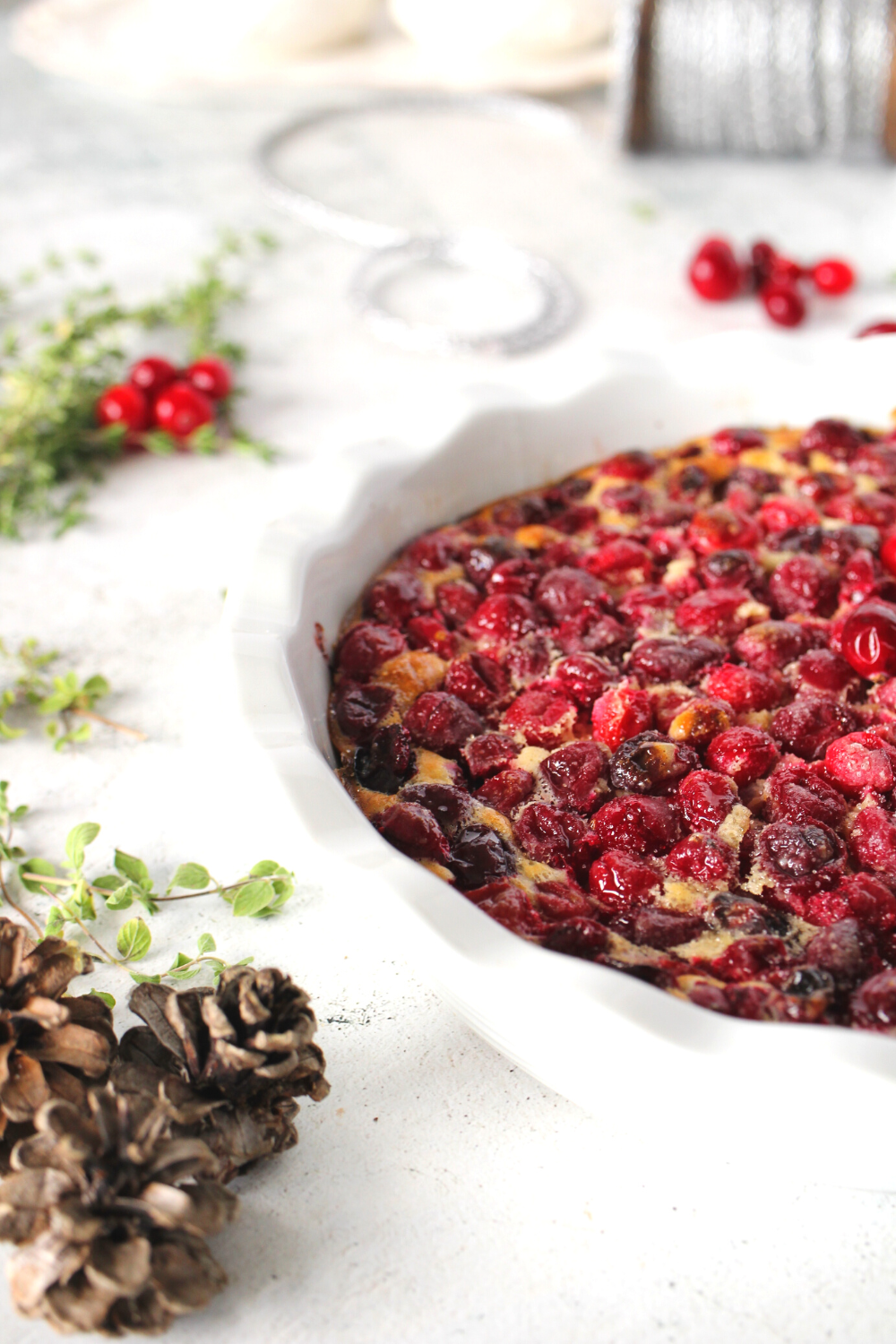 sugar-free custard with cranberries