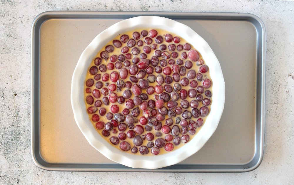 Instructions - Pour the keto cranberry custard into a pie pan and place in the fridge for 15 mintues