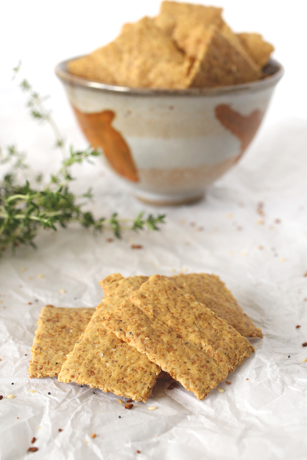 easy dairy-free keto crackers in a bowl