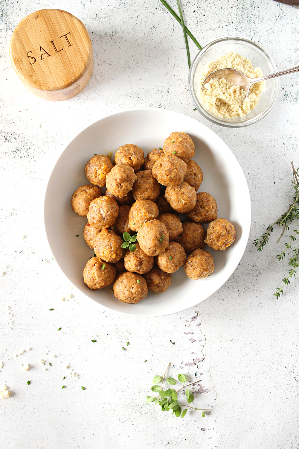 the best keto sausage balls in a serving bowl