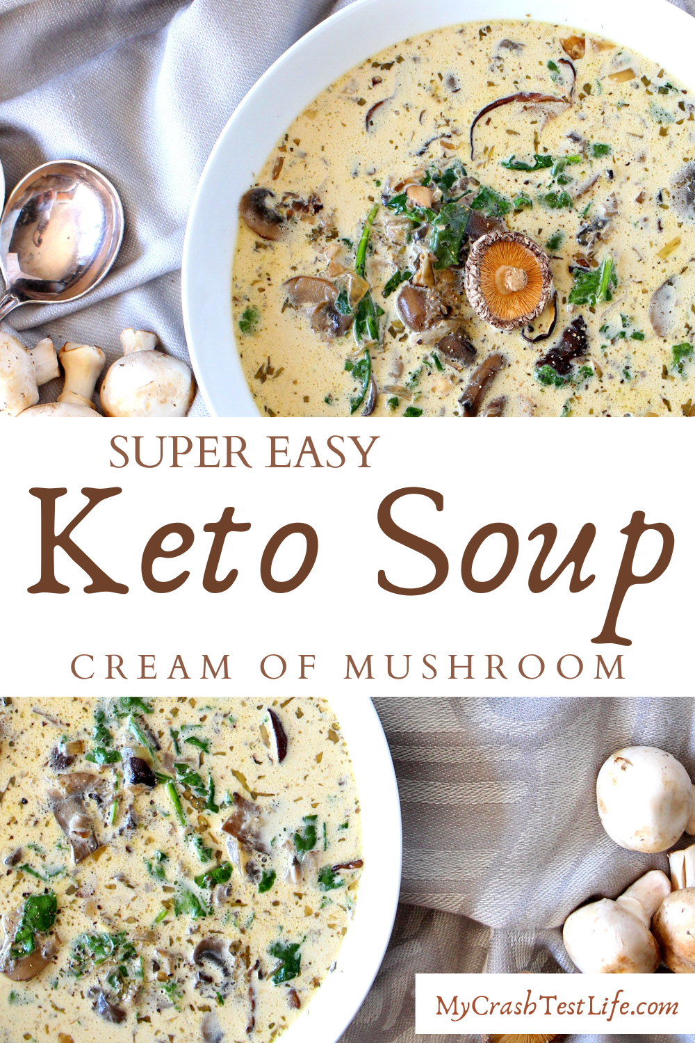homemade easy keto soup recipe with mushrooms and cream