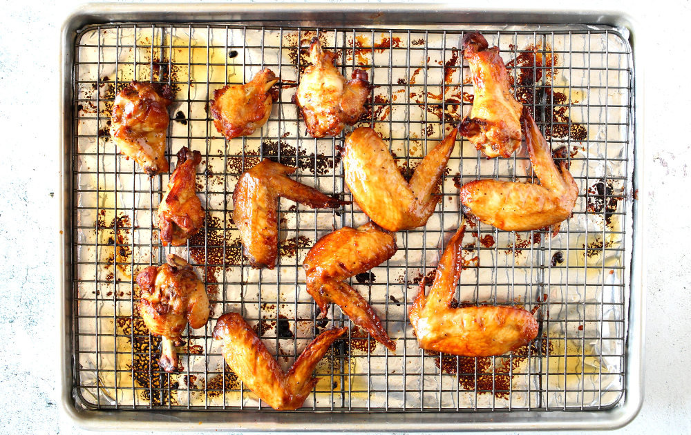 Roast until browned and crisp, about 45 minutes, flipping wings at the 25-minute mark.
