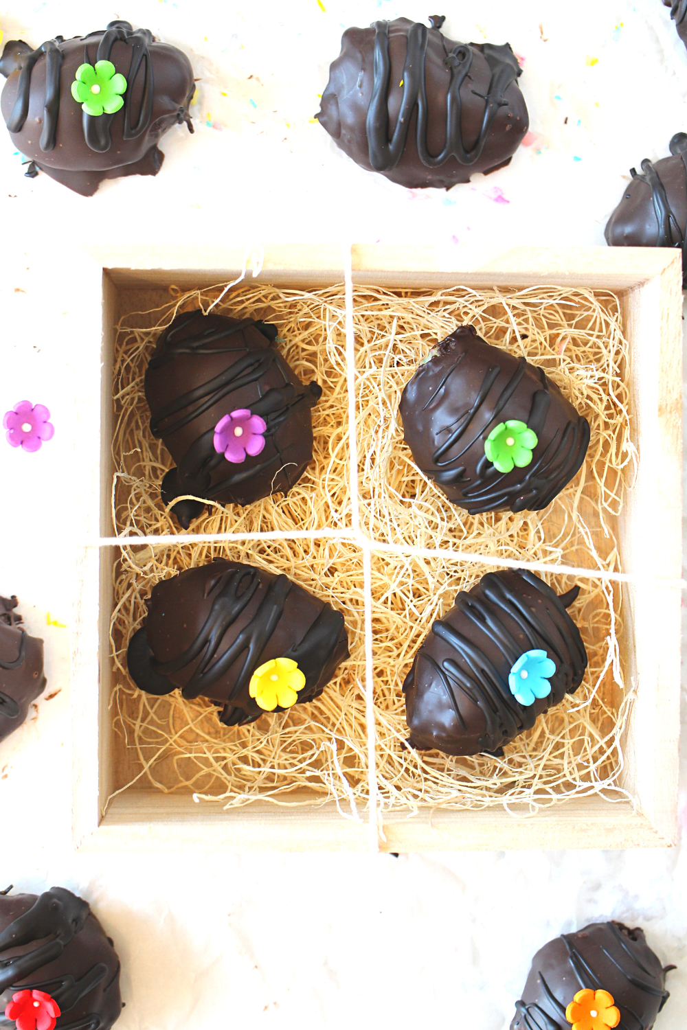 keto coconut patties in a box for Easter