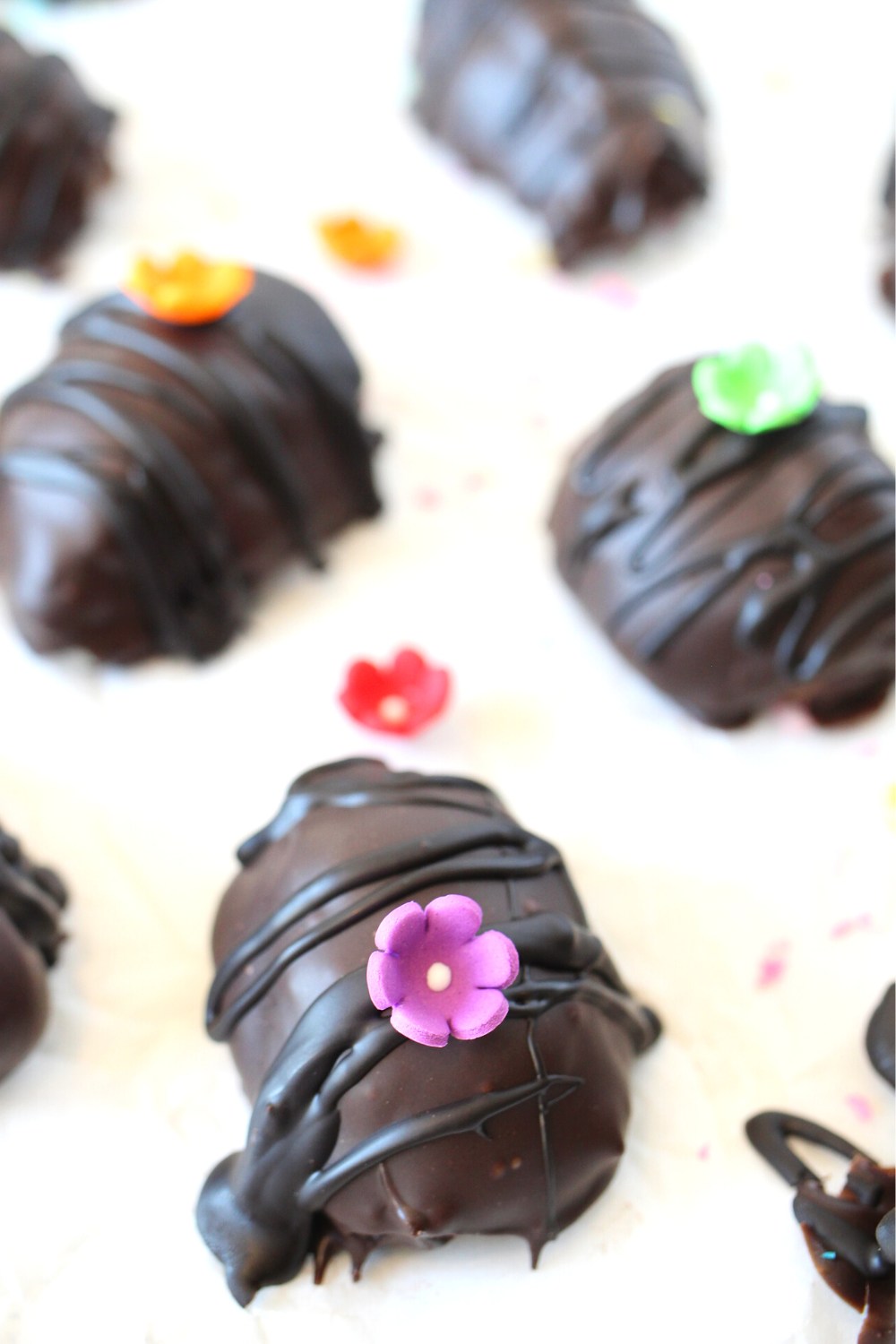 homemade keto Easter Eggs that are covered in sugar-free chocolate