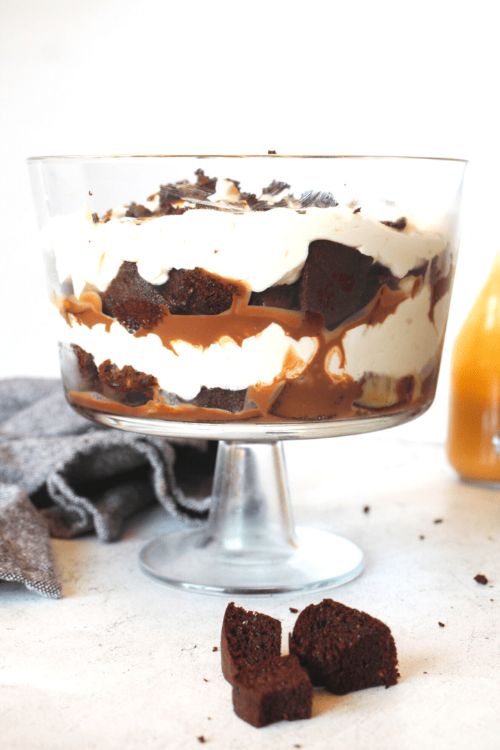 Easy Keto Chocolate Trifle with Chocolate Caramel Drizzle My Crash