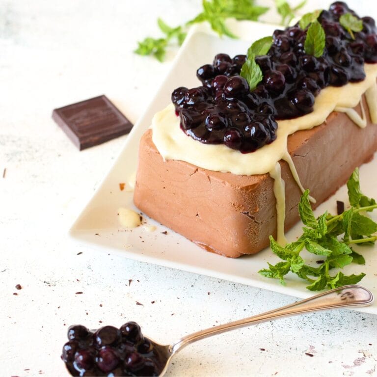 angled view of a keto ice cream recipe made with chocolate