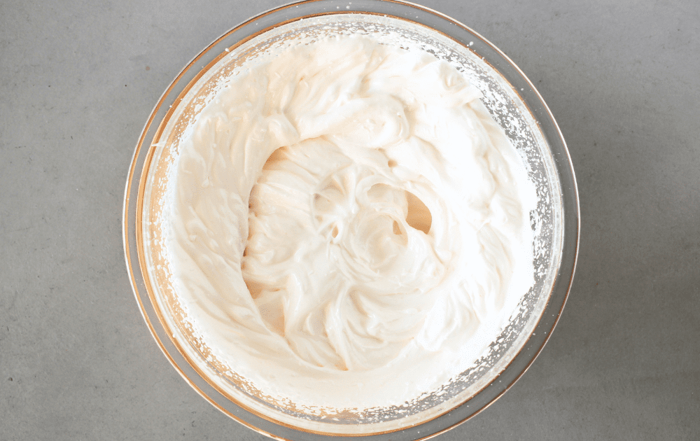 top view of a bowl of sugar-free marshmallow flurr