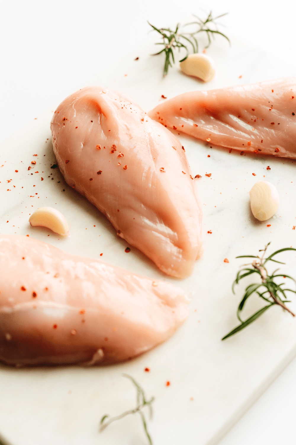 top view of 30-minute brined chicken with herbs