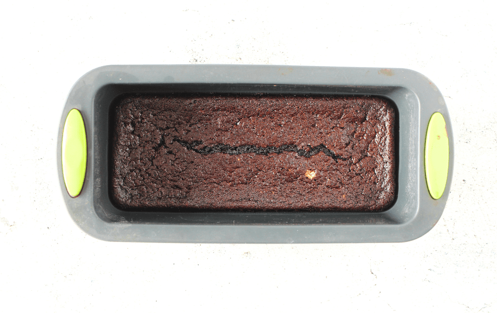 top view of keto collagen brownies after being baked but still very soft in the center