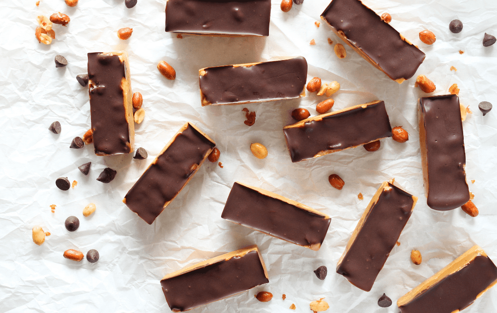 keto candy bar recipe made to taste just like a Snickers bar but sugar-free and packed with protein