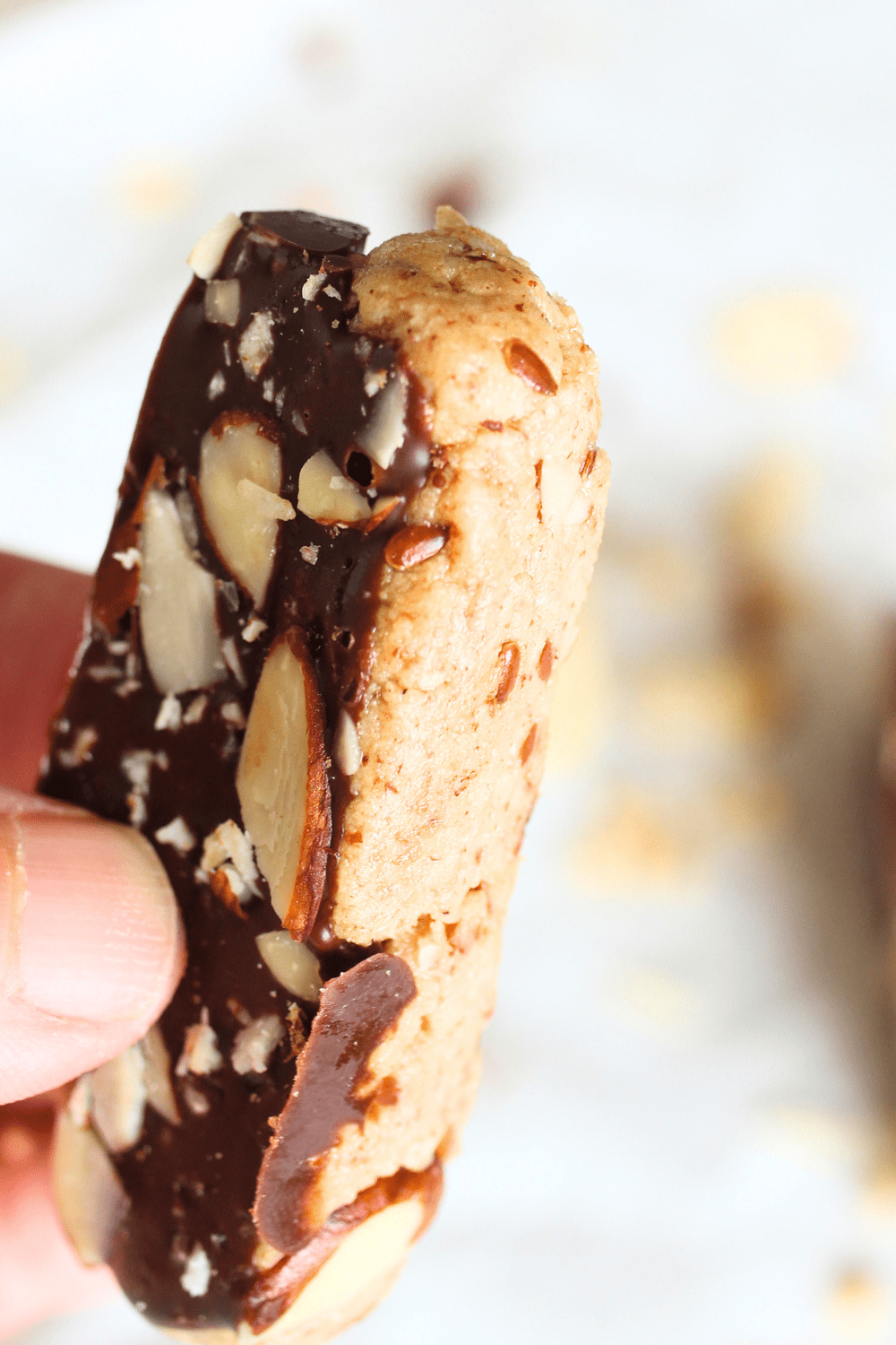 high protein bar recipe made with almonds, flax seeds and coconut