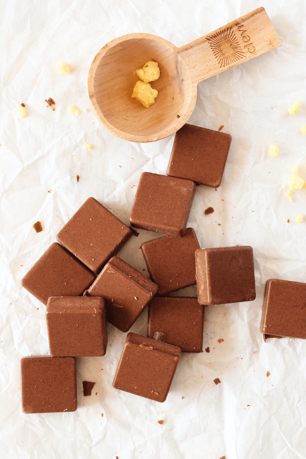 homemade keto bar recipe made with cocoa butter and chocolate protein powder
