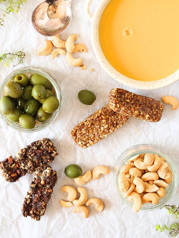 top view of copycat prolon fasting mimicking diet plan with homemade ingredients