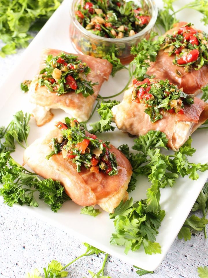 easy keto dinner using salmon and herbs