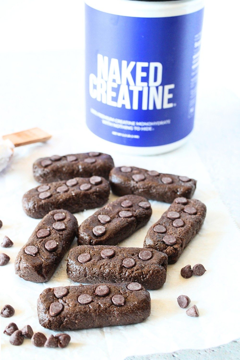homemade creatine bars with sugar-free chocolate chips