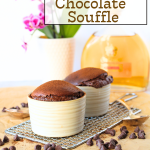 front view of 2 keto make ahead chocolate souffles