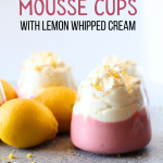 Keto Strawberry Mousse with Lemon Whipped Cream topping in small cups